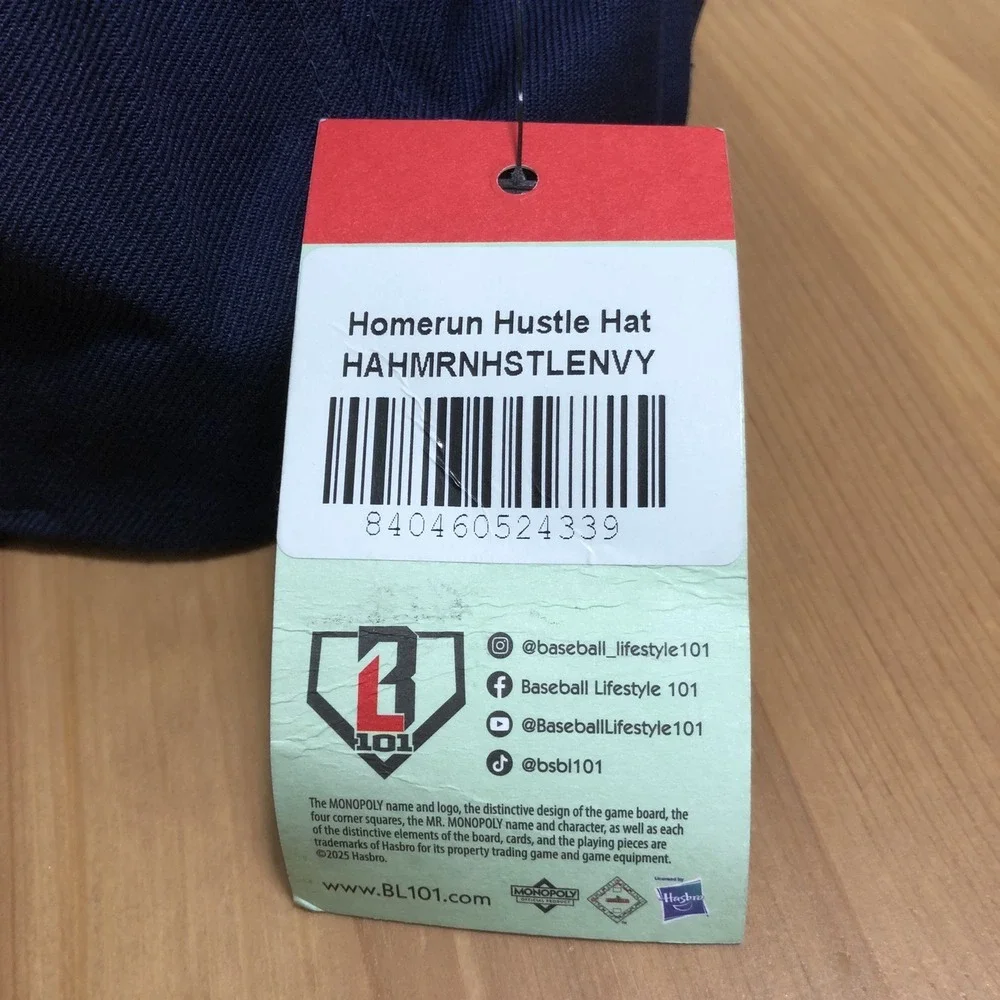 NWT Baseballe Lifestyle 101 Homerun Hustle Hat x Monopoly Snapback Hat OSFM Navy